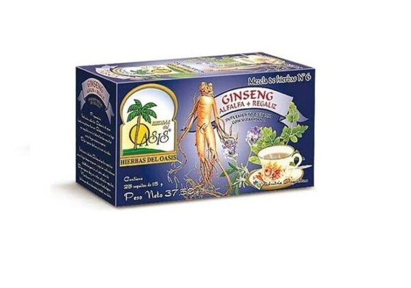 OASIS MEZCLA Nº 06 ENERGIZANTE (Ginseng-Alfalfa-Regaliz-Vitamina C)    SAQUITOS X23